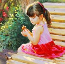 niña con pajarito