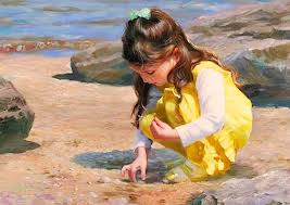 niña en la playa