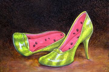 arte-surrealista-pintura de zapatos de melón