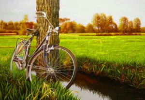 bonitas pinturas realistas de bicicletas-Francesco Capello